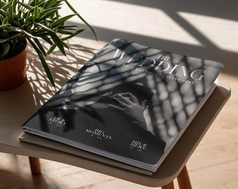 Ontwerp van een gepersonaliseerd trouwmagazine | 16 pagina's tellende redactionele lay-out, digitaal aandenken