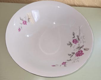 W stylu vintage miska do serwowania „Rose Bramble” firmy Nasco Fine China Pink Roses
