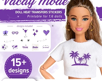 Printable Doll T-Shirt Designs | Doll Clothes PDF | 1:6 Scale | Digital Download