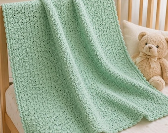 Easy Baby Blanket Crochet Pattern PDF | Beginner Friendly Afghan Blanket Digital Download