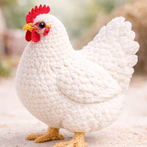 White Mabel Huhn Häkelanleitung pdf sofort download Plüschtier Amigurumi Häkeltier Spielzeug