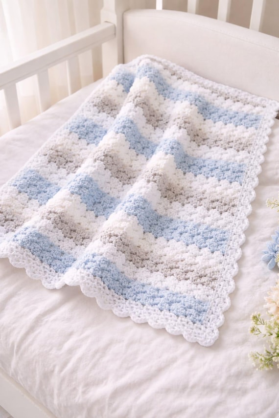 handmade easy mosaic crochet knit baby blanket pattern pdf download, new born gift