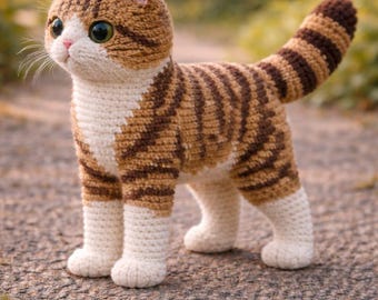 no sew realistic Cat Crochet Pattern amigurumi , Plushie Lovey, Handmade Plush Design