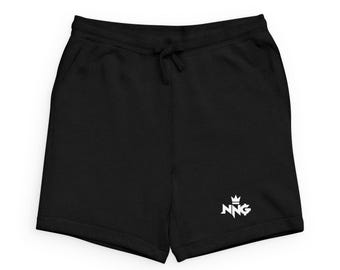 Pantalones cortos deportivos con el logo de la corona de No Name Gang Official (NNG) / Pantalones cortos de felpa negra