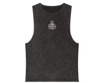 Tanktop zonder naam | Stonewash grafisch aansluitend T-shirt Gang Crown-logo