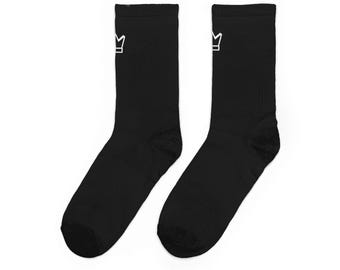 Calcetines No Name Gang Crown Outline Crew Socks / Algodón negro acolchado