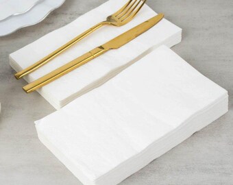Soft Ivory Paper Disposable Dinner Napkins | 50-Pack