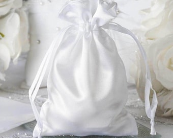 Satin Drawstring Favor Bags – Wedding & Party Gift Bags - Set of 12