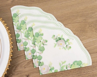 Elegant Paper Cocktail Napkins – Peony Floral Print - Set of 20