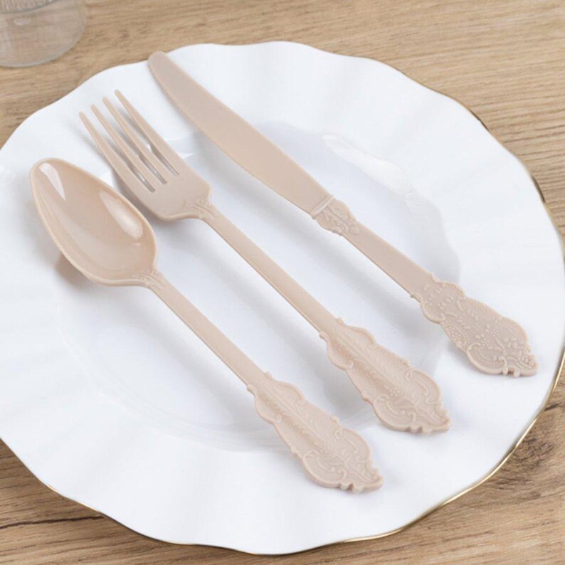 72 Piece Disposable Elevated Plastic Silverware Set | Elegant ...