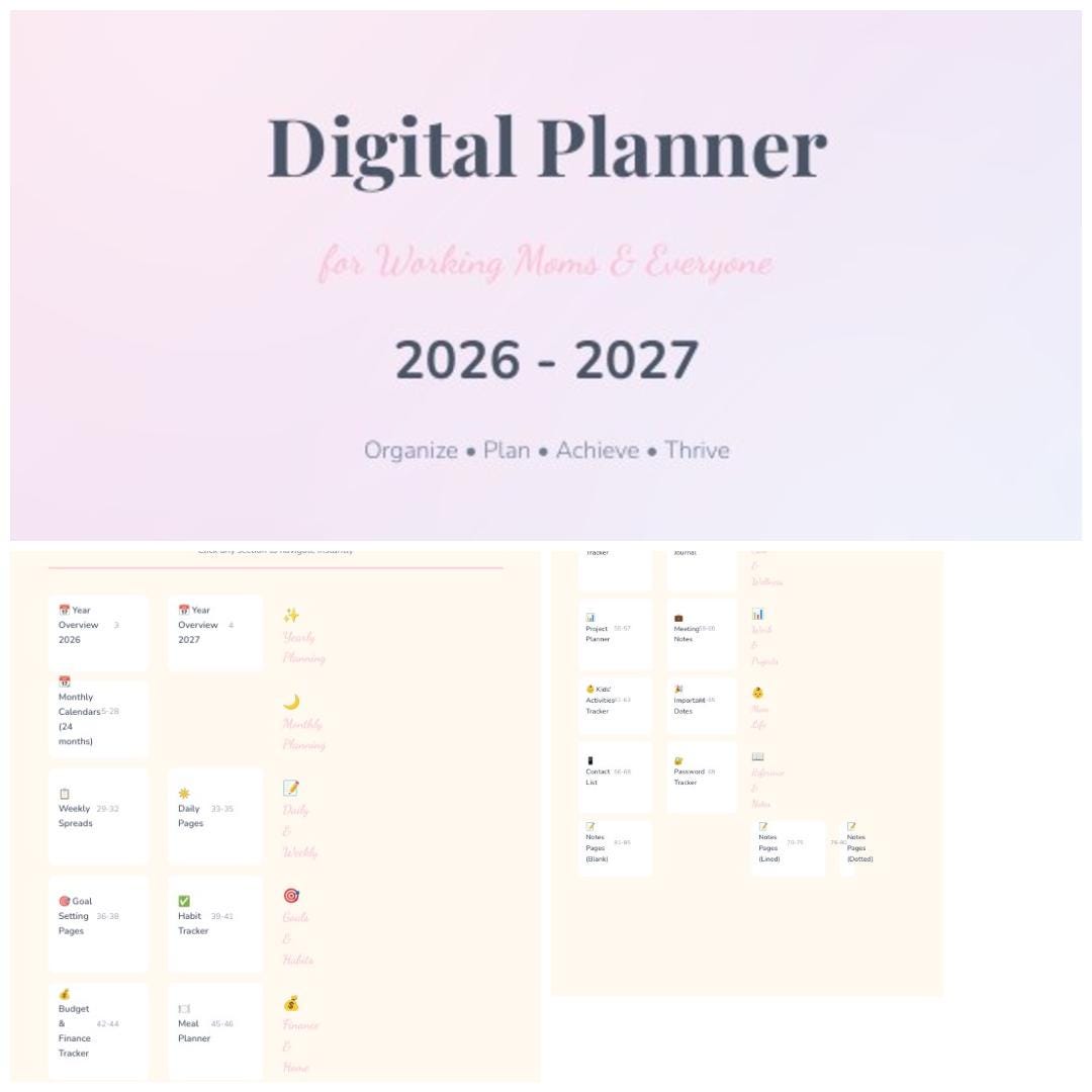 2026-2027 Digital Planner Bundle | Daily, Weekly, Monthly Journal (dark ...