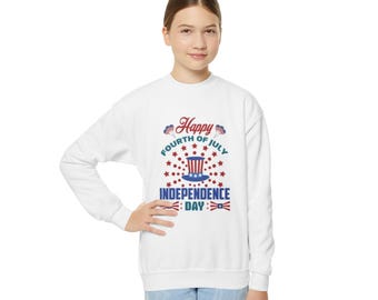 Happy Fourth of July Independence Day Sweatshirt | Patriotic USA Stars Stripes