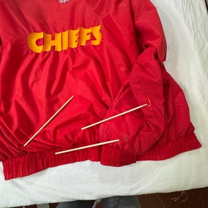 Chaqueta cortavientos VTG NFL Logo Athletic para hombre, talla 2XL, de los Kansas City Chiefs, con cremallera completa. imagen 13