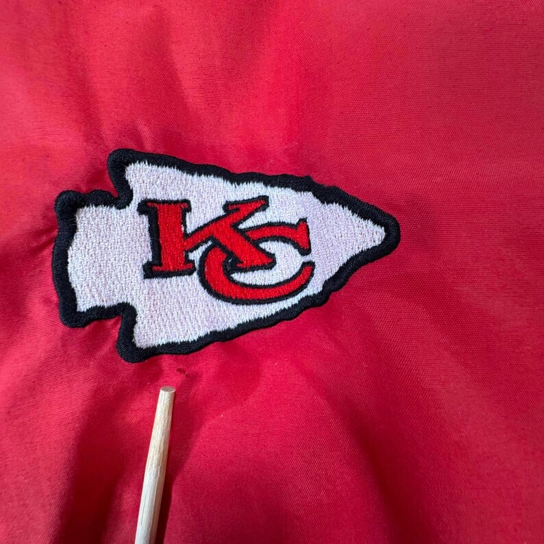 Chaqueta cortavientos VTG NFL Logo Athletic para hombre, talla 2XL, de los Kansas City Chiefs, con cremallera completa. imagen 14
