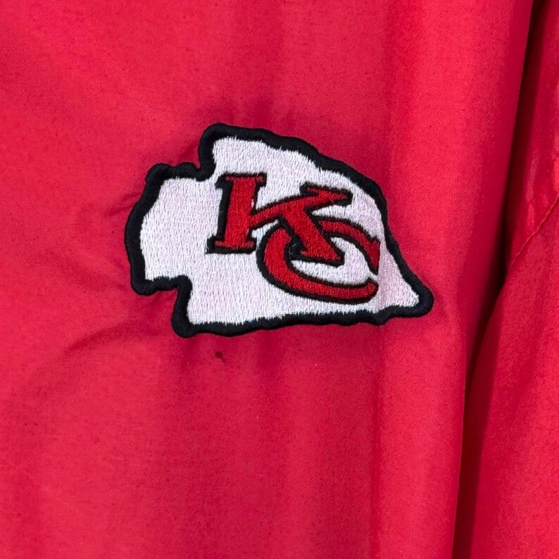 Chaqueta cortavientos VTG NFL Logo Athletic para hombre, talla 2XL, de los Kansas City Chiefs, con cremallera completa. imagen 4