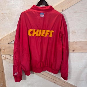 Chaqueta cortavientos VTG NFL Logo Athletic para hombre, talla 2XL, de los Kansas City Chiefs, con cremallera completa. imagen 2