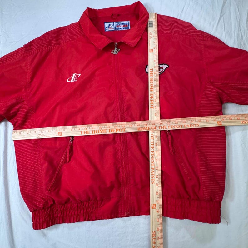 Chaqueta cortavientos VTG NFL Logo Athletic para hombre, talla 2XL, de los Kansas City Chiefs, con cremallera completa. imagen 10