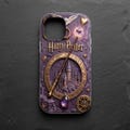 Harry Potter Book Cover | Purple Gold Embossed Phone Case | Magical Wizard iPhone Cover