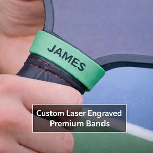 Personalized Pickleball Paddle Band – Custom Silicone Name Ring | Paddle Accessory Gift