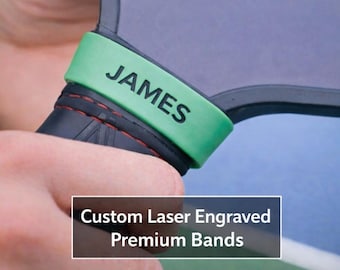 Personalized Pickleball Paddle Band – Custom Silicone Name Ring | Paddle Accessory Gift