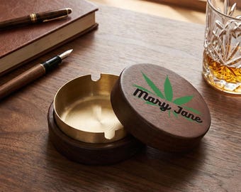 Posacenere rotondo in legno Mary Jane