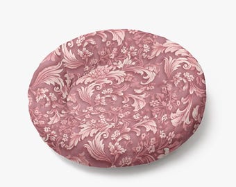 ピンクの丸型小型ペットベッド - 300グラムフランネル - S/M/L