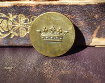 Vintage French Crown Button, Vintage Home Decor