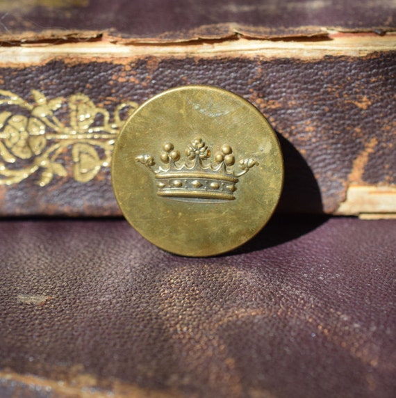 Vintage French Crown Button, Vintage Home Decor