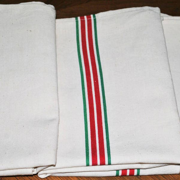 Vintage French Linen Tea Towels with G L Monogram, Antique Monogrammed Linen