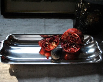 Vintage Silverplated Newbury Port Tray, French Country Decor