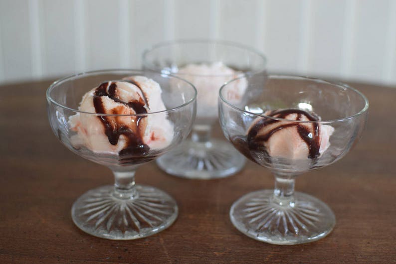 Three Vintage Stemware Faceted Dessert Glasses 1930s Parfait Etsy Denmark