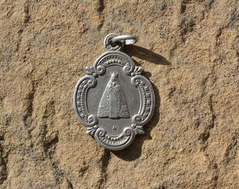 Art Nouveau Virgin Mary Religious Medal Our Lady of D'Espinnasse, Catholic Pilgrimage Pendant