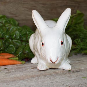 Antique French Bavent Tin Glazed Rabbit