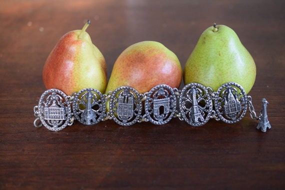 Antique Paris Souvenir Bracelet, French Medallion… - image 2