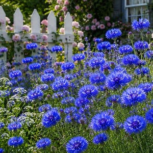 Blue Bachelor Button Seeds, Heirloom Cornflower for cottage garden and cut flower bouquets