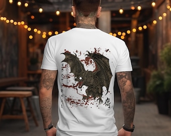 Japanse T-shirt bloed vampiervleermuis | Gotische horrorgrunge