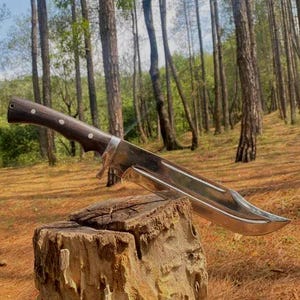 Handgeschmiedetes Kohlenstoffstahl Bowiemesser: 18 Zoll Jagd- & Campingwerkzeug