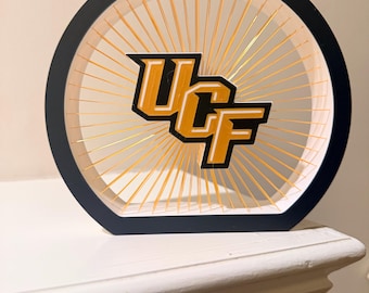 Central Florida 3D String Art Floating Logo Display UCF Fan Gift College Desk Dorm Decor