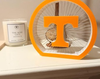 Tennessee Orange T 3D String Art Floating Logo Display Fan Gift College Desk Dorm Decor