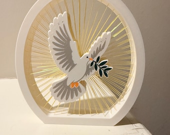 Peace Dove 3D String Art – Religious Gift & Home Altar Decor