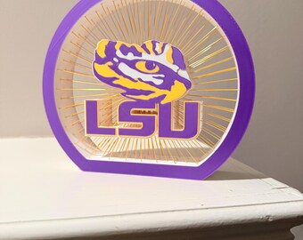 Louisiana State 3D String Art Floating Logo Display Fan Gift College Desk Dorm Decor