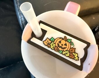 Stanley Cup Topper 30oz Fall, Autumn Pumpkin Tumbler Lid Topper, 3D Printed, Halloween Jack-o-Lantern Gift for Her, Thanksgiving Accessories