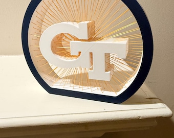 GA Inst of Tech 3D String Art Floating Logo Display Fan Gift College Desk Dorm Decor