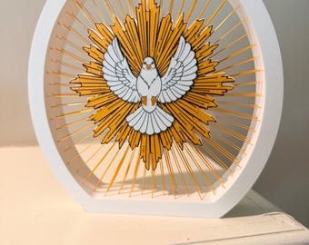 Holy Spirit Dove 3D String Art – Catholic Confirmation Gift & Home Altar Decor
