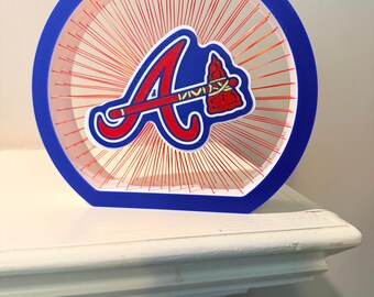 Braves 3D String Art Decor – Baseball Fan Gift