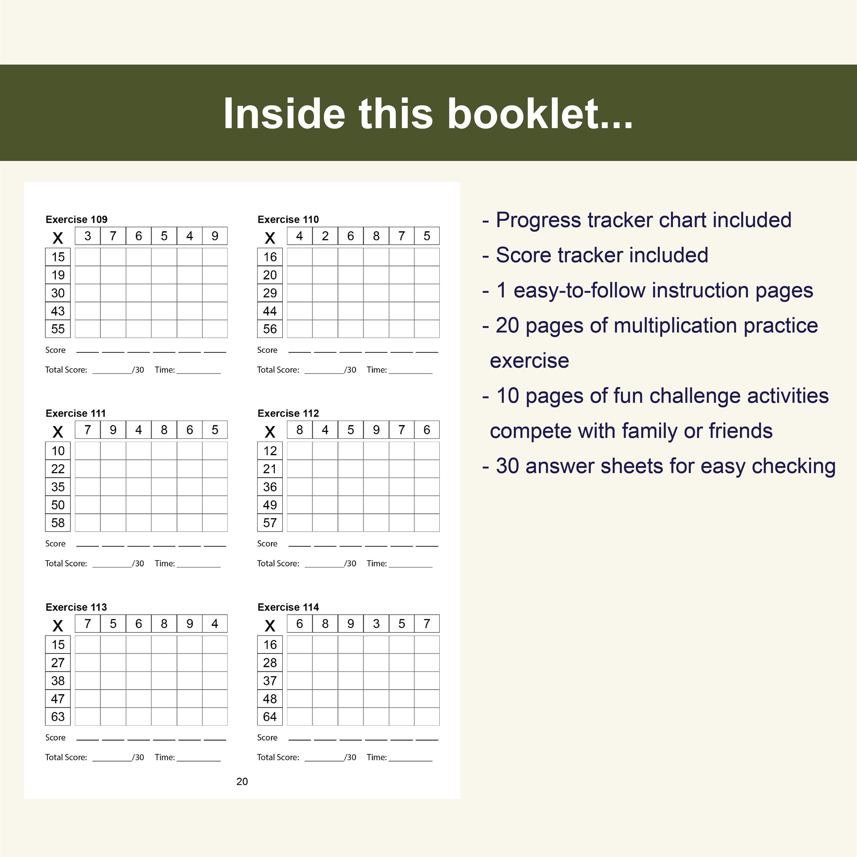 Multiplication Game Bundle: Mental Math, Ages 6-10 (instant Download ...