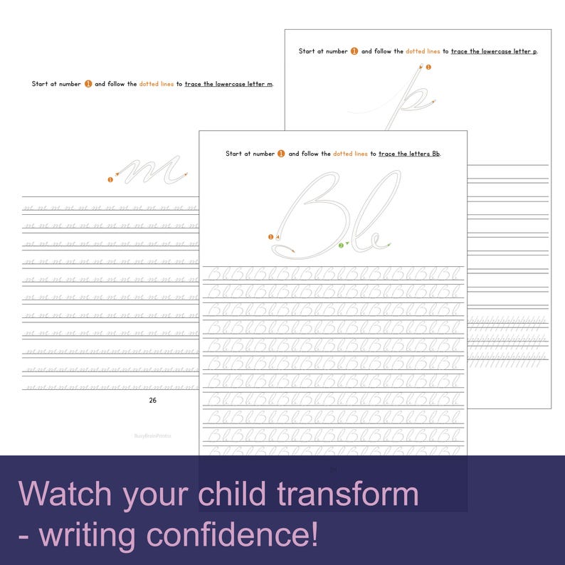 Cursive Tracing Worksheets | Grade 1 - 3 | Adhd-friendly Handwriting ...