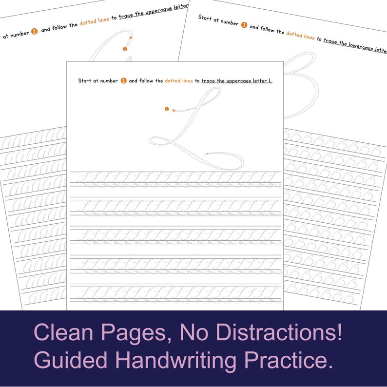 Cursive Tracing Worksheets | Grade 1 - 3 | Adhd-friendly Handwriting ...