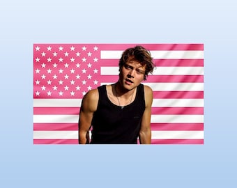 JJ Maybank Pink American Flag Tapestry - Outer Banks Character Wall Decor - Aesthetic Dorm Room Banner Gift for Fans