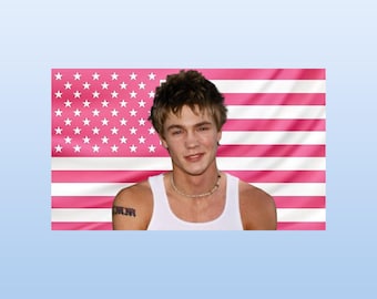 Chad Michael Murray Pink American Flag Tapestry - One Tree Hill Star Wall Decor - Aesthetic Dorm Room Banner Gift